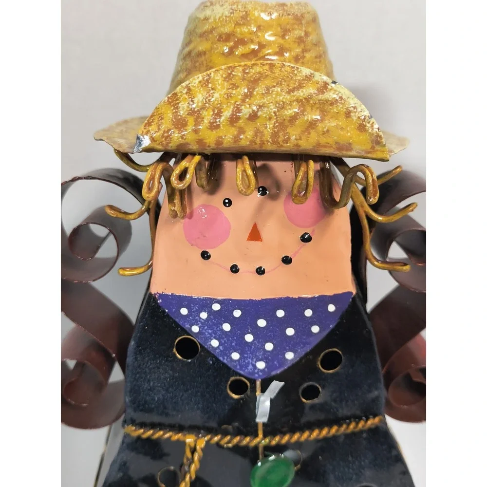 Metal Scarecrow Tea Light Candle Holder Lantern Fall Autumn Halloween Decor